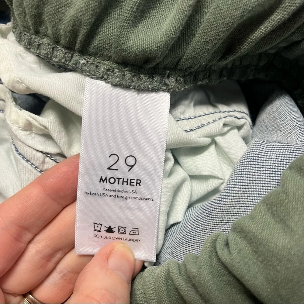 MOTHER 60% Denim The Balloon Drawstring Jogger Jeans in Pieces Of What?